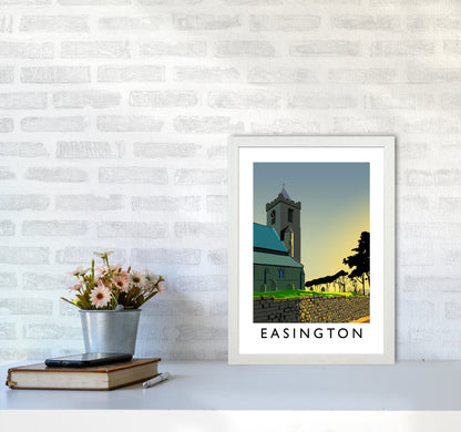 Easington Portrait Art Print by Richard O'Neill A3 Oak Frame