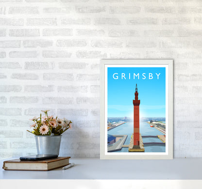 Grimsby Portrait Art Print by Richard O'Neill A3 Oak Frame