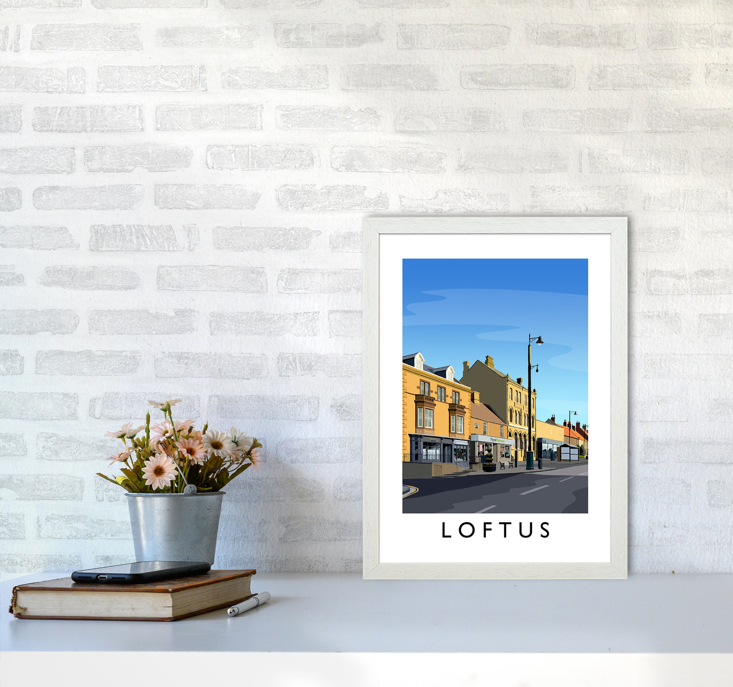 Loftus 3 Portrait Art Print by Richard O'Neill A3 Oak Frame