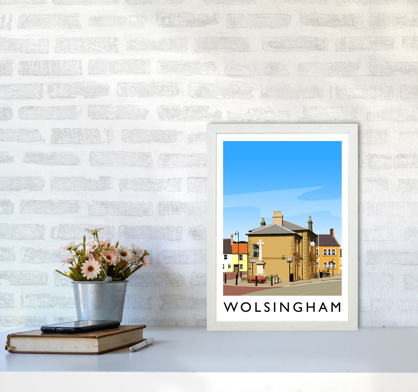 Wolsingham 2 portrait Travel Art Print by Richard O'Neill A3 Oak Frame