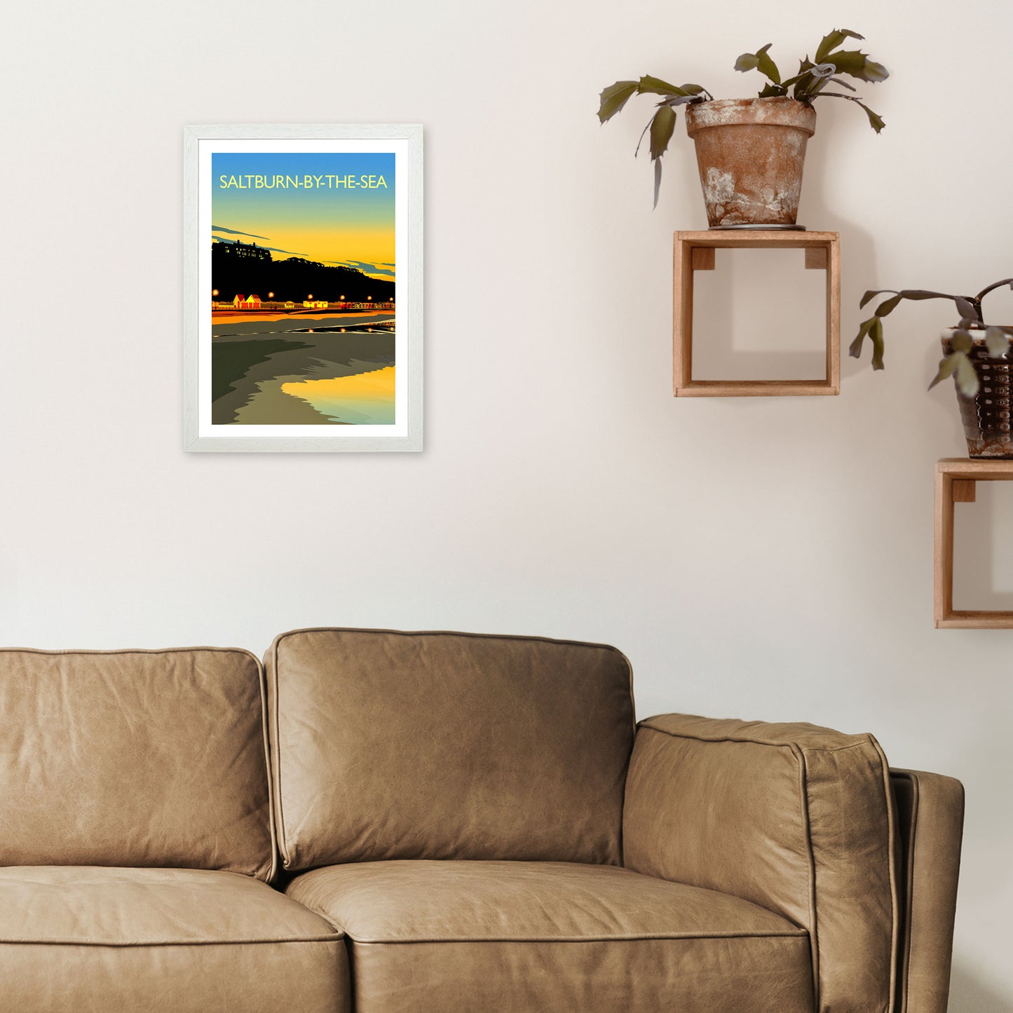 Saltburn-By-The-Sea 3 Portrait Travel Art Print by Richard O'Neill A3 Oak Frame