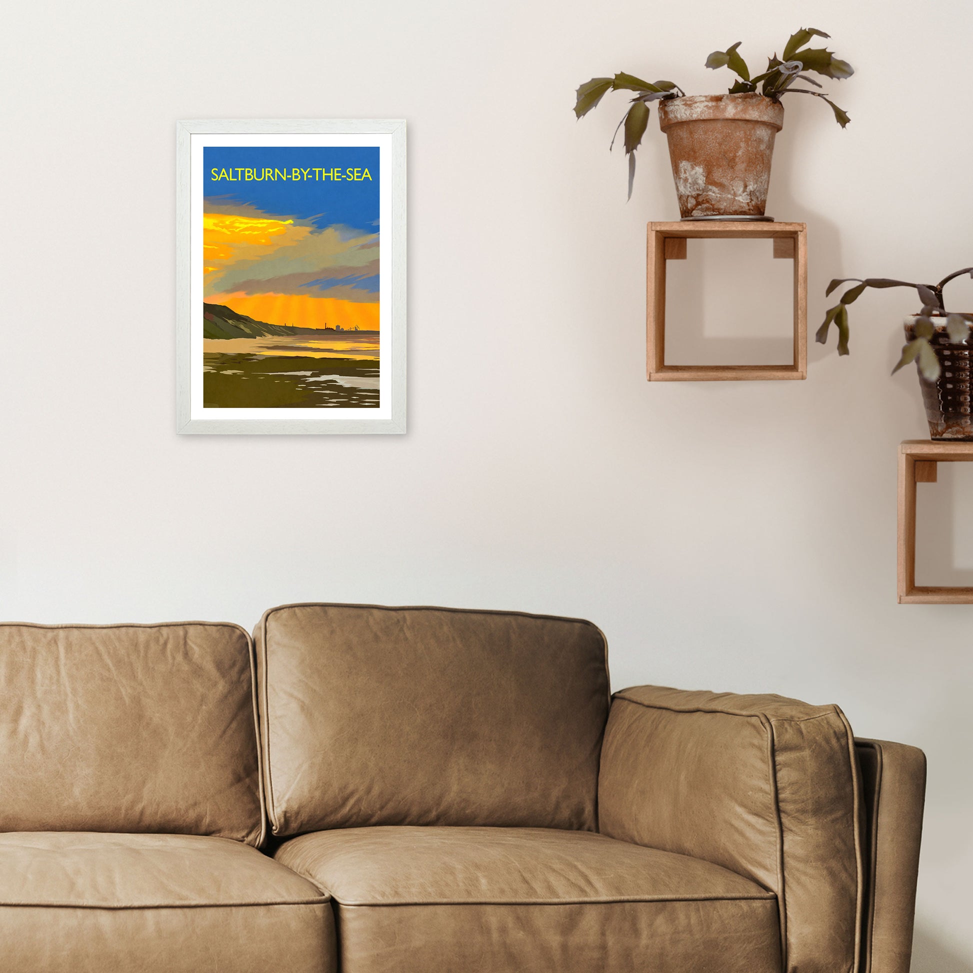 Saltburn-By-The-Sea 4 Portrait Travel Art Print by Richard O'Neill A3 Oak Frame