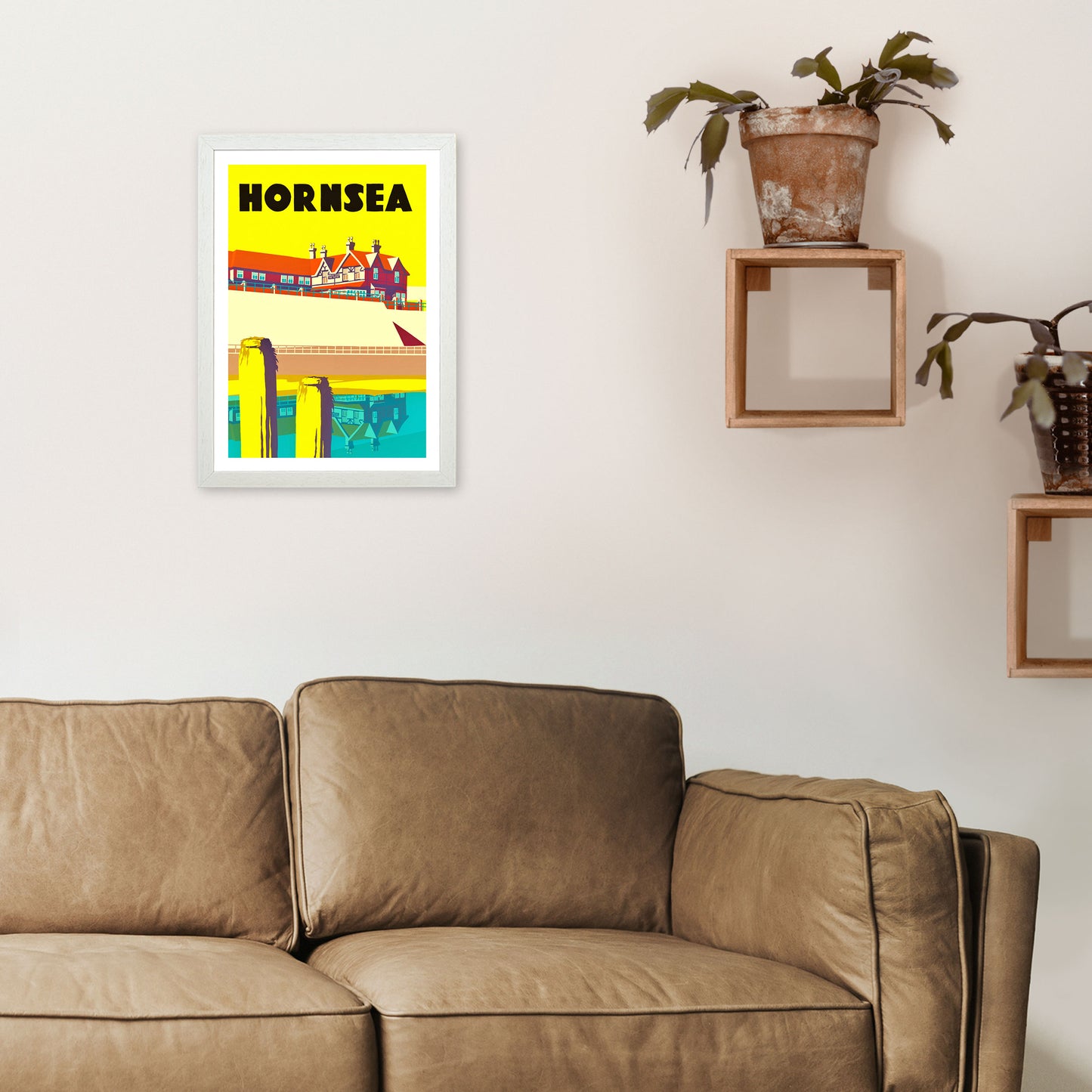 Hornsea 2 Portrait Travel Art Print by Richard O'Neill A3 Oak Frame