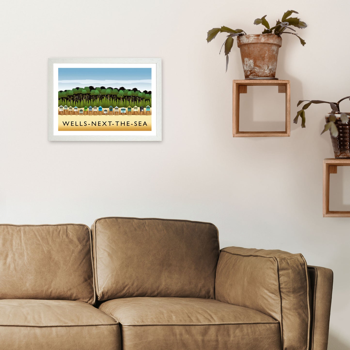 Wells-Next-The-Sea Travel Art Print by Richard O'Neill A3 Oak Frame