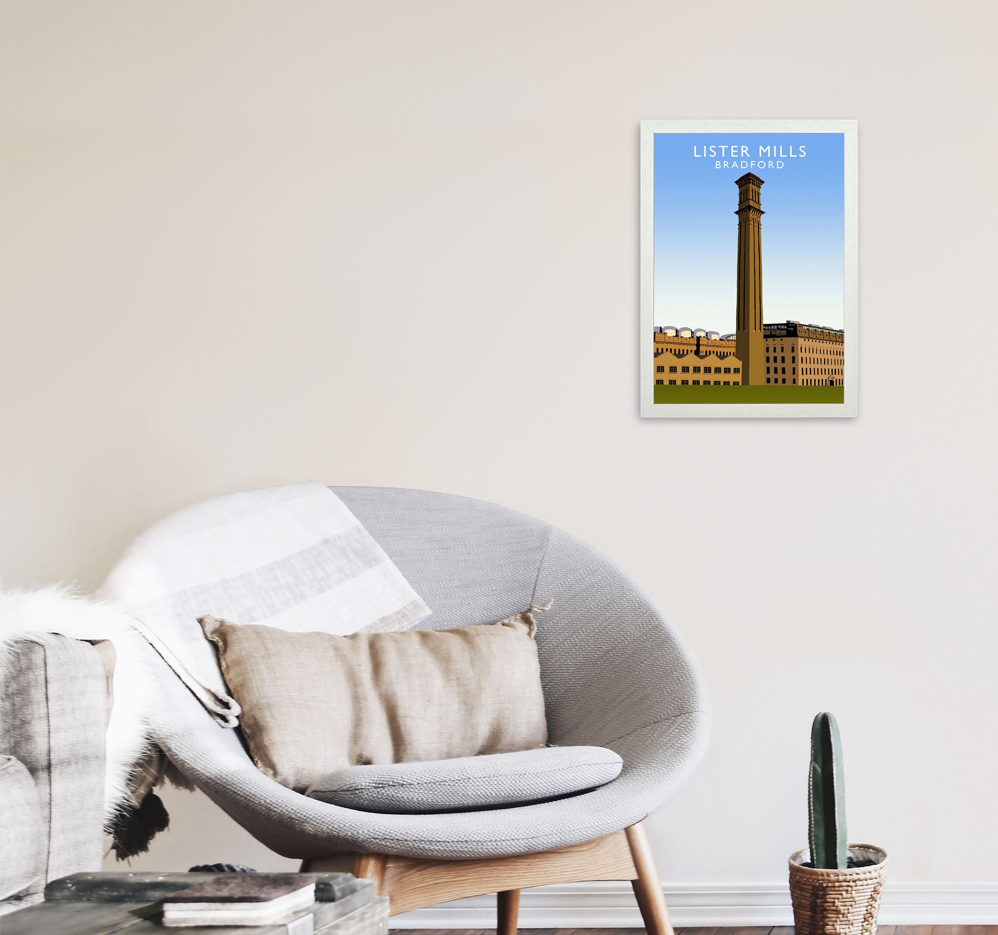 Lister Mills Bradford Art Print by Richard O'Neill A3 Oak Frame