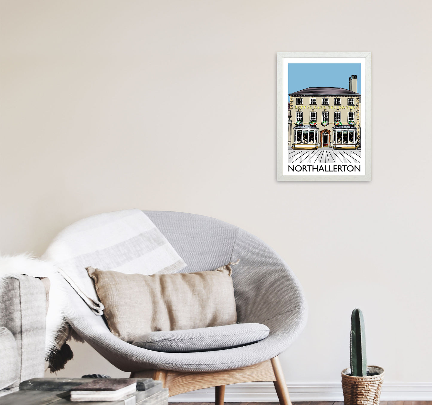 Northallerton Art Print by Richard O'Neill A3 Oak Frame