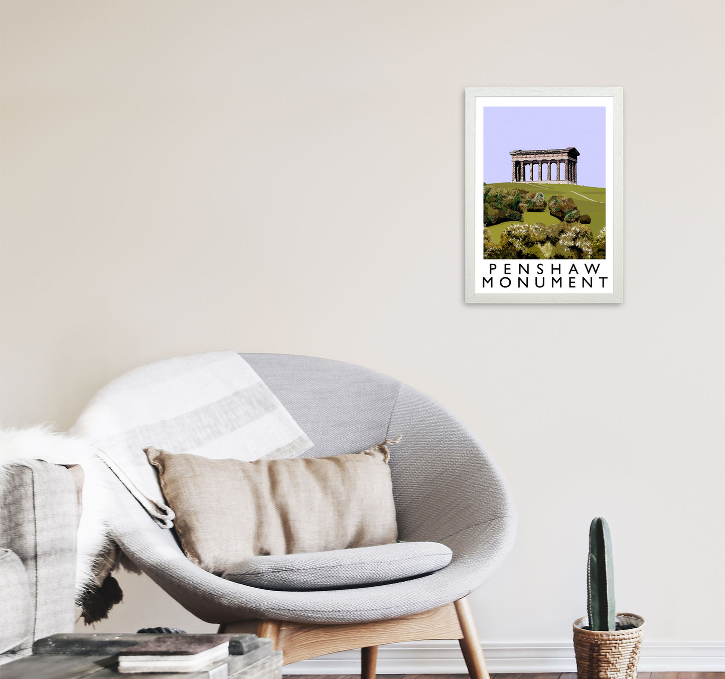 Penshaw Monument Art Print by Richard O'Neill A3 Oak Frame