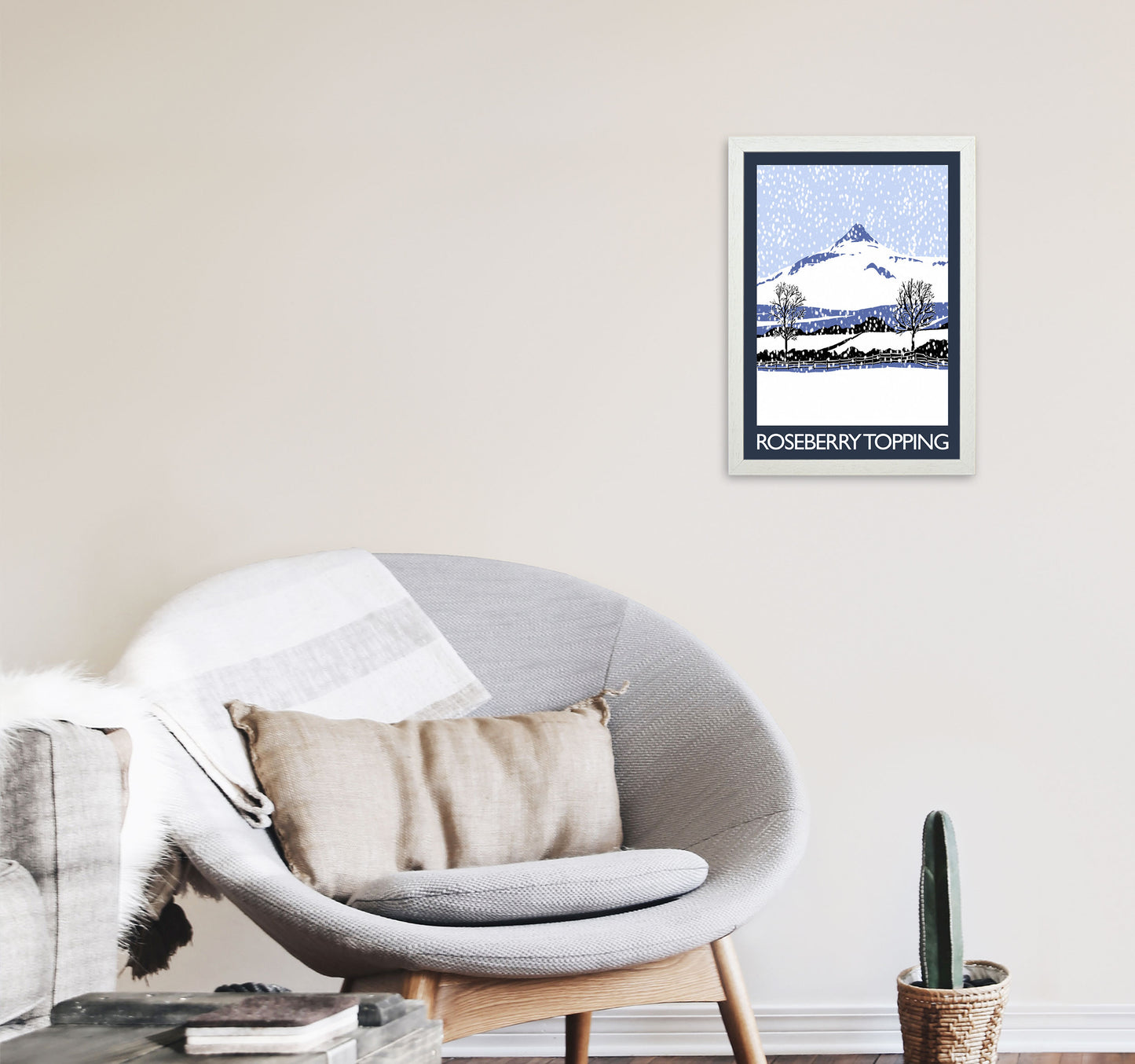 Roseberry Topping 1 Art Print by Richard O'Neill A3 Oak Frame