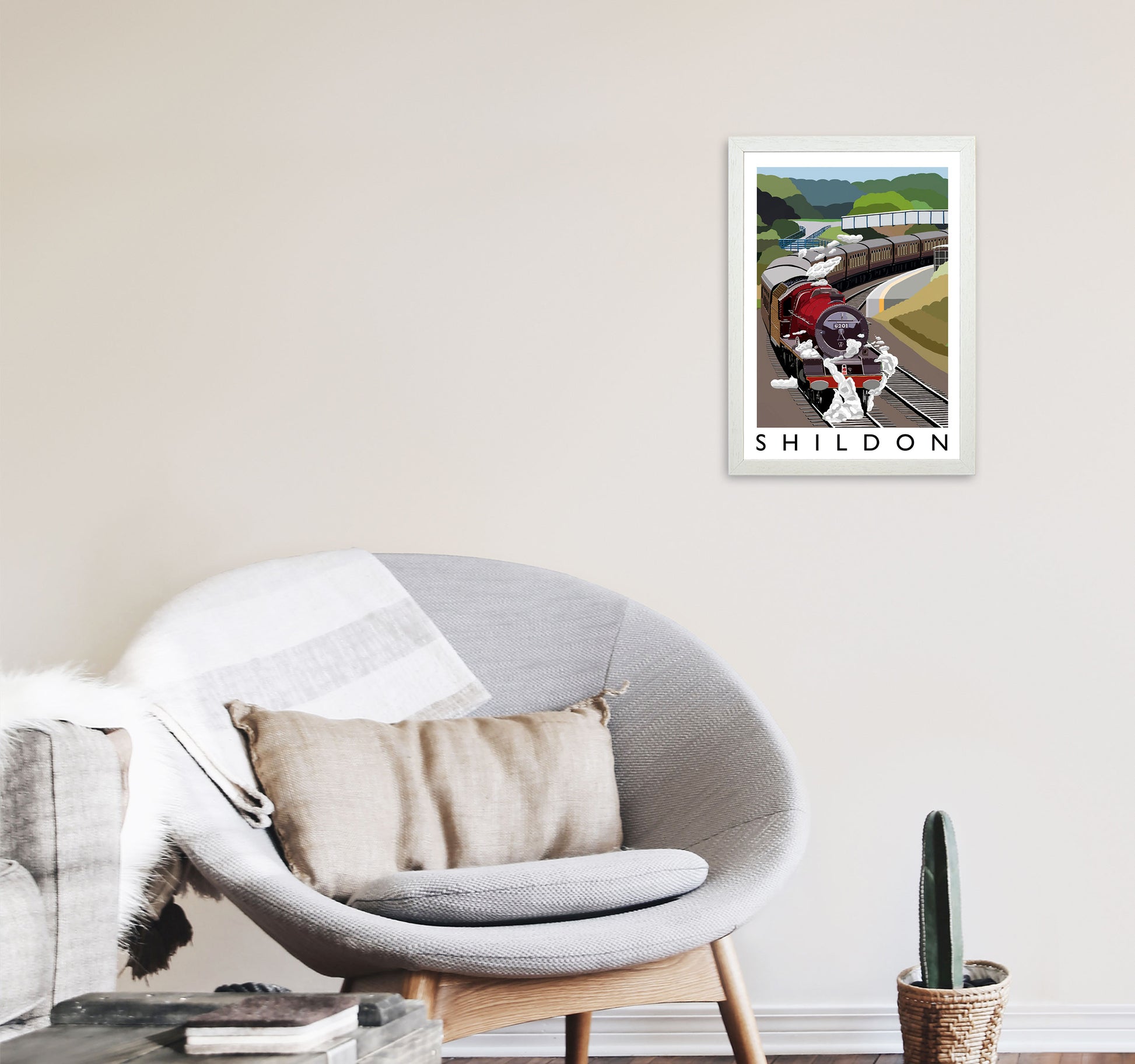 Shildon Art Print by Richard O'Neill A3 Oak Frame