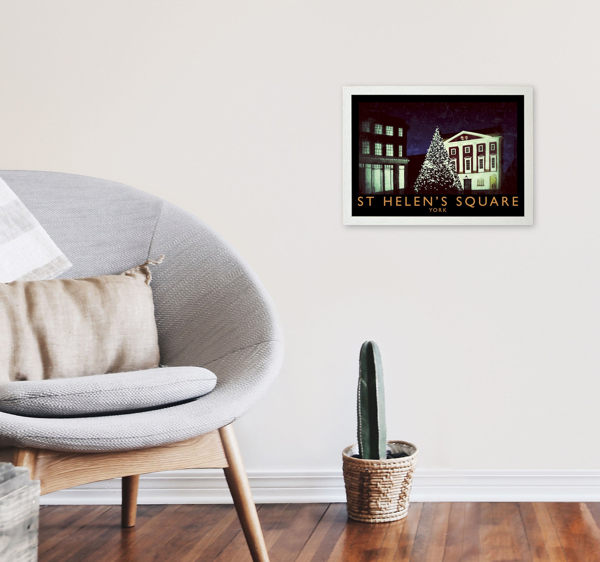 St Helen's Square Art Print by Richard O'Neill A3 Oak Frame