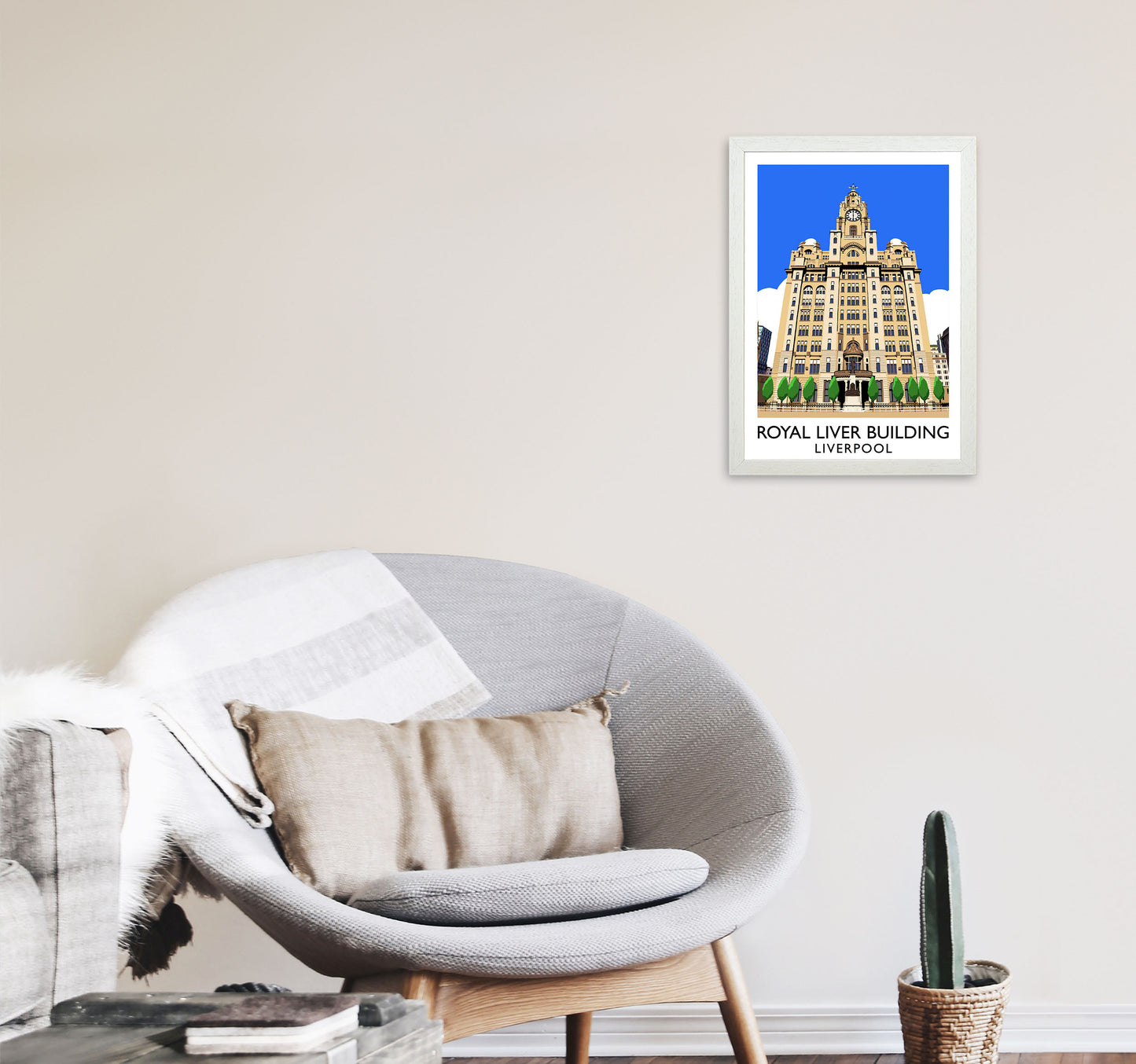 Royal Liver Building by Richard O'Neill A3 Oak Frame