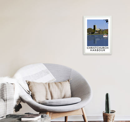 Christchurch Harbour Framed Digital Art Print by Richard O'Neill A3 Oak Frame