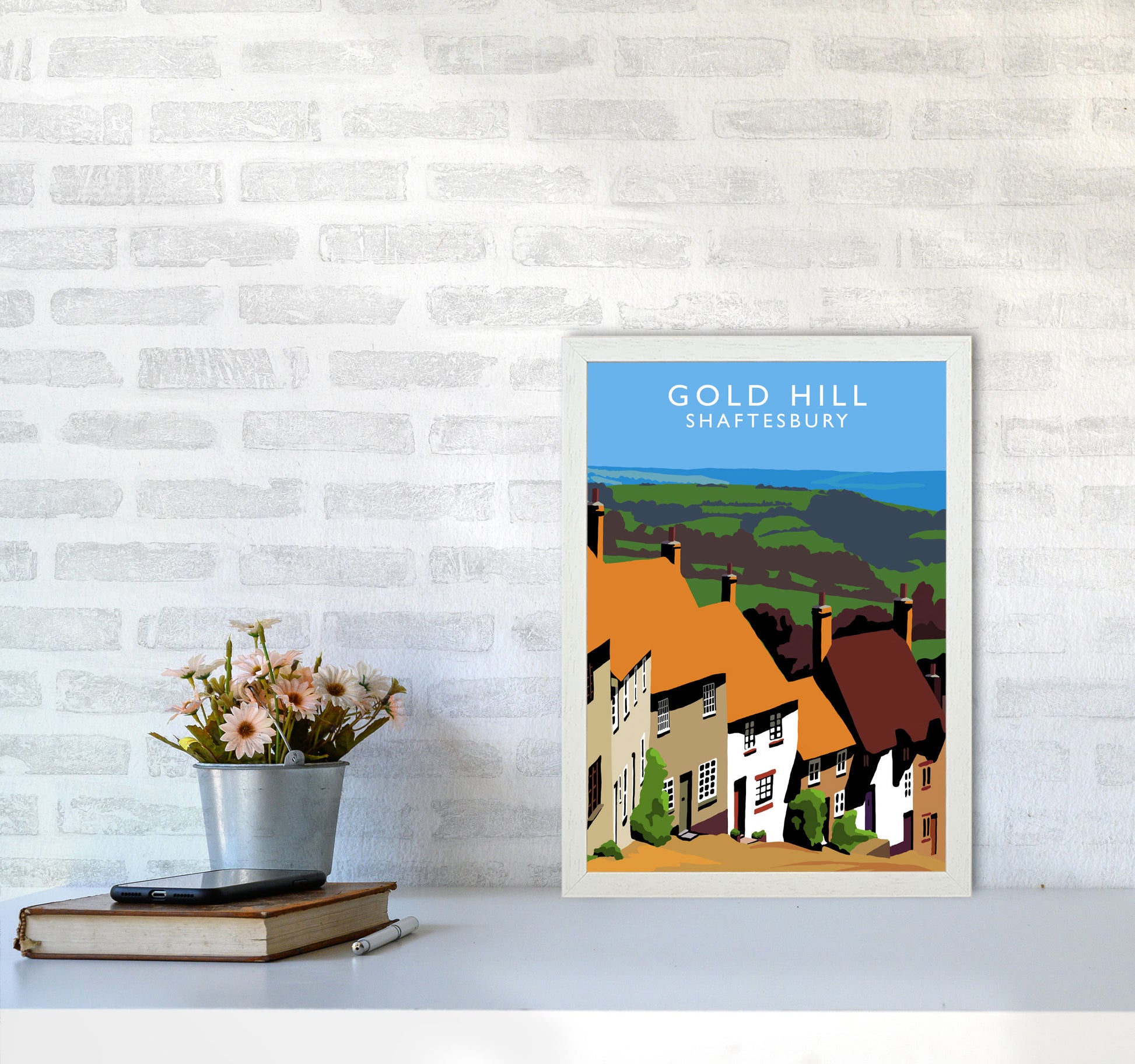 Gold Hill by Richard O'Neill A3 Oak Frame