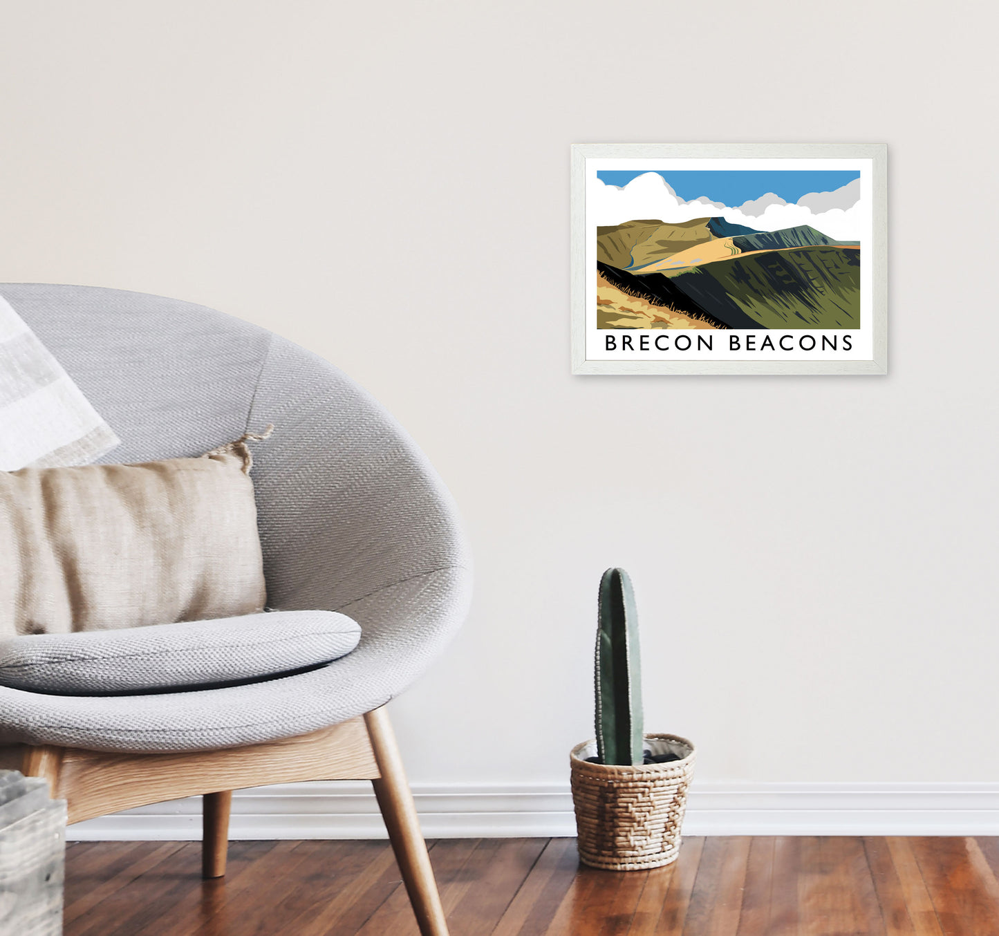 Brecon Beacons Framed Digital Art Print by Richard O'Neill A3 Oak Frame