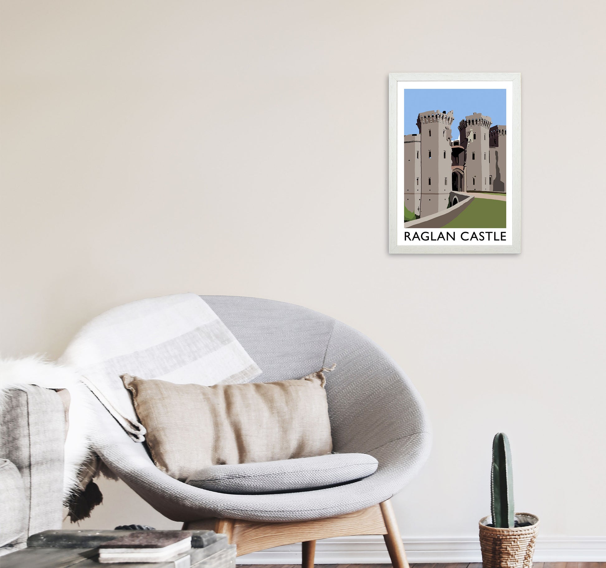 Raglan Castle by Richard O'Neill A3 Oak Frame