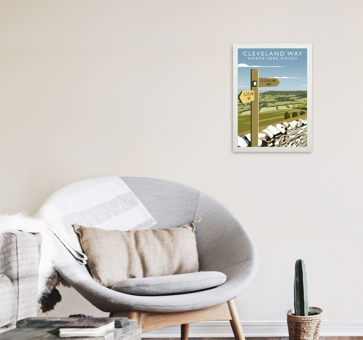 Cleveland Way (Portrait) by Richard O'Neill A3 Oak Frame