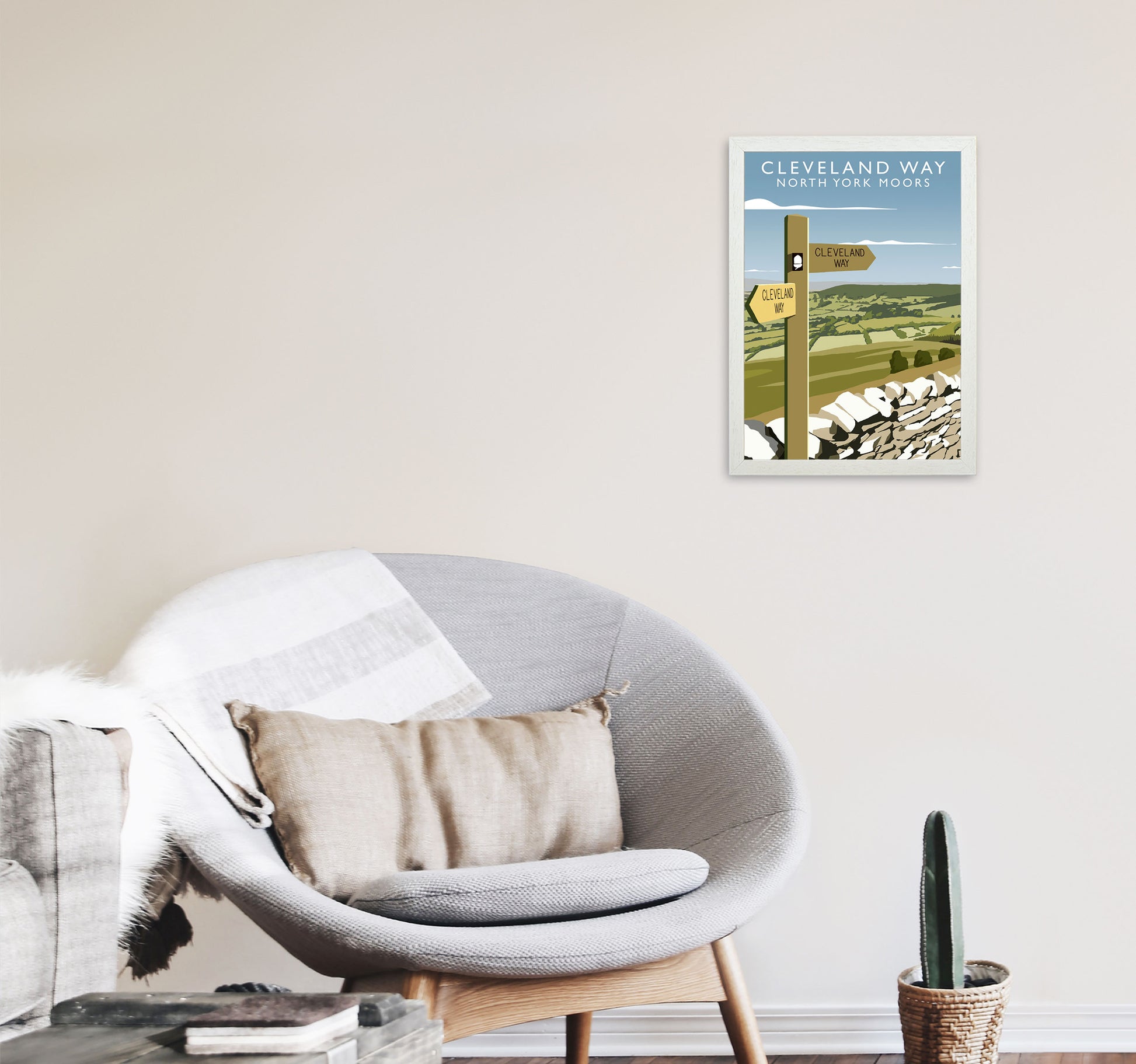 Cleveland Way (Portrait) by Richard O'Neill A3 Oak Frame