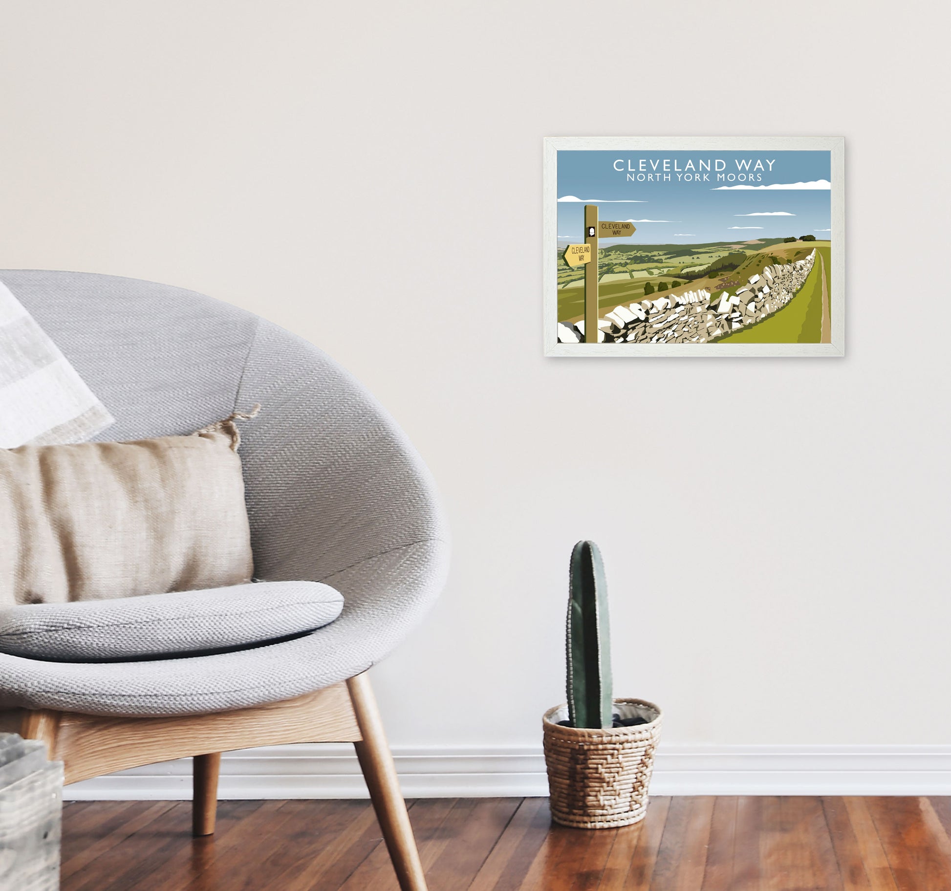 Cleveland Way North York Moors Art Print by Richard O'Neill A3 Oak Frame