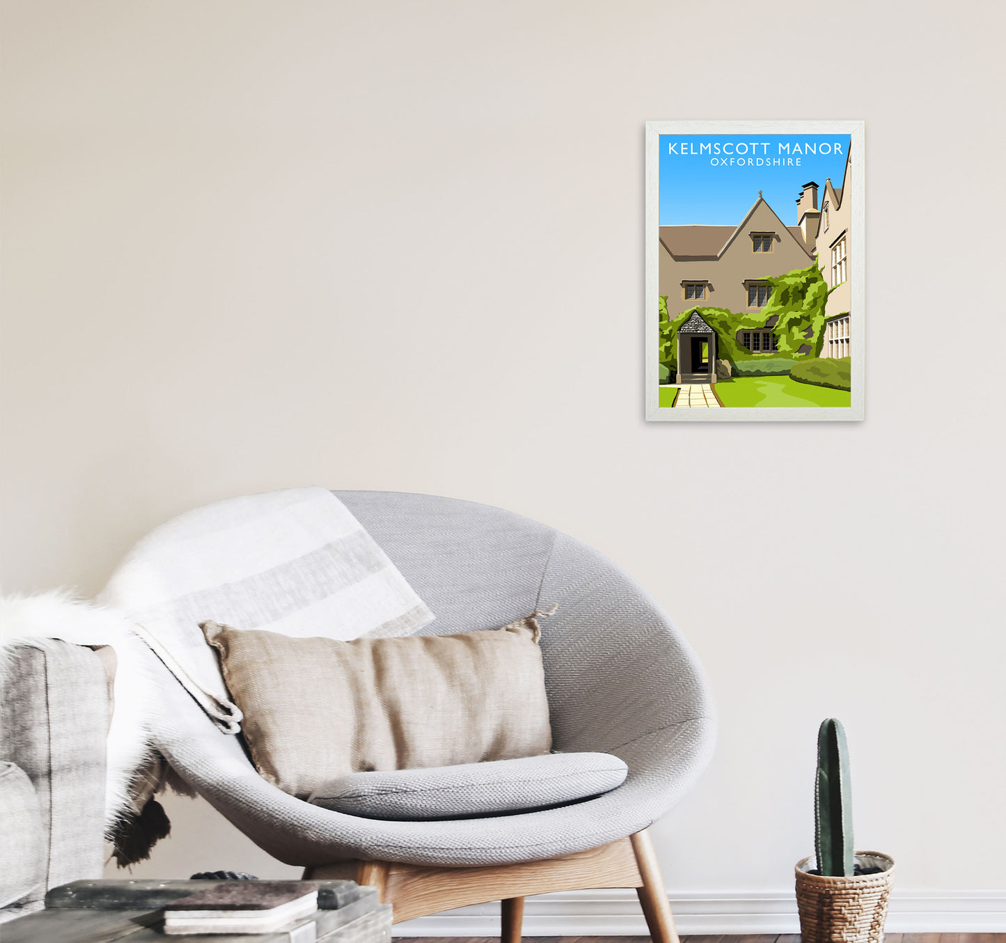 Kelmscott Manor (Portrait) by Richard O'Neill A3 Oak Frame