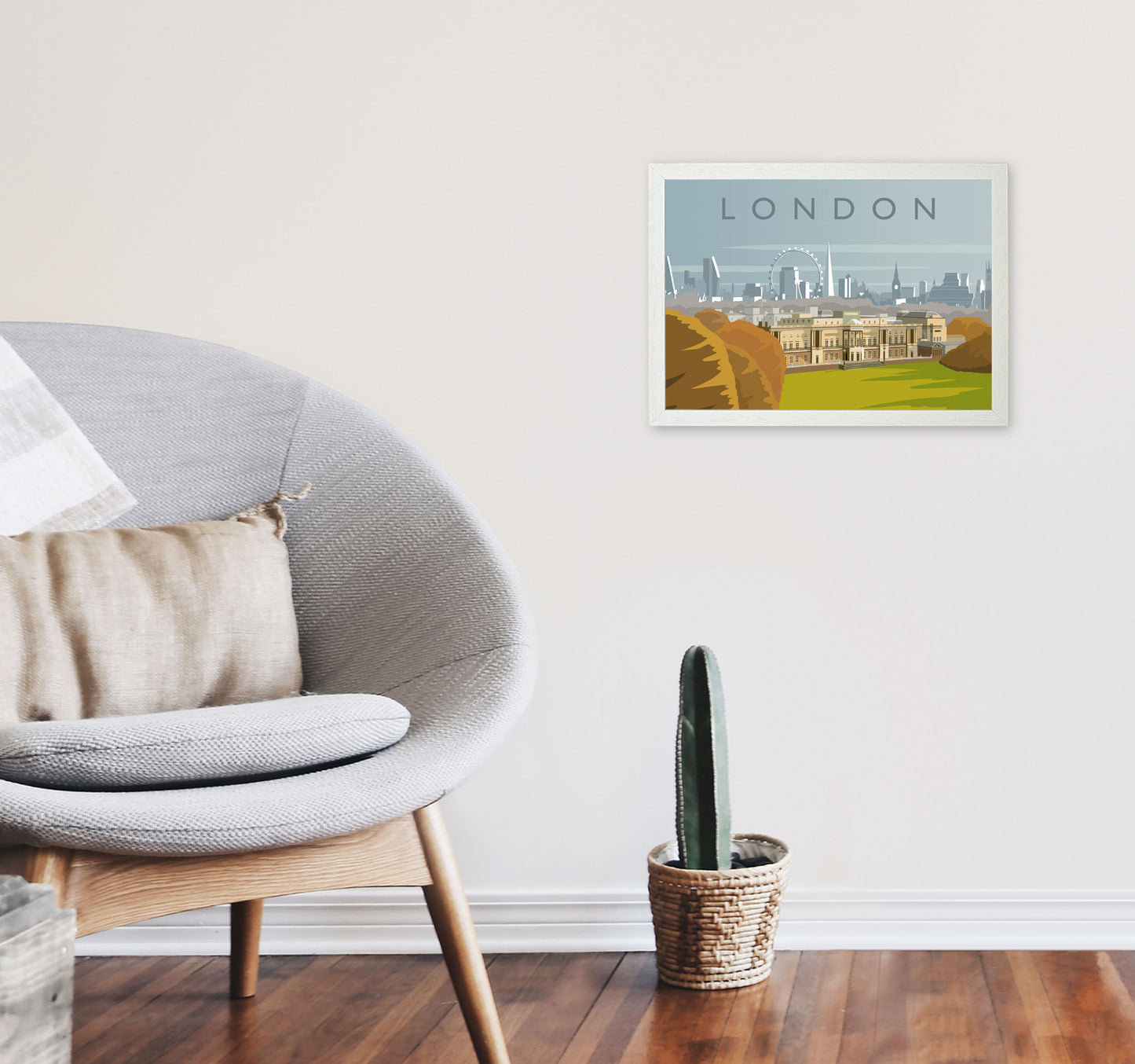 London Art Print by Richard O'Neill A3 Oak Frame