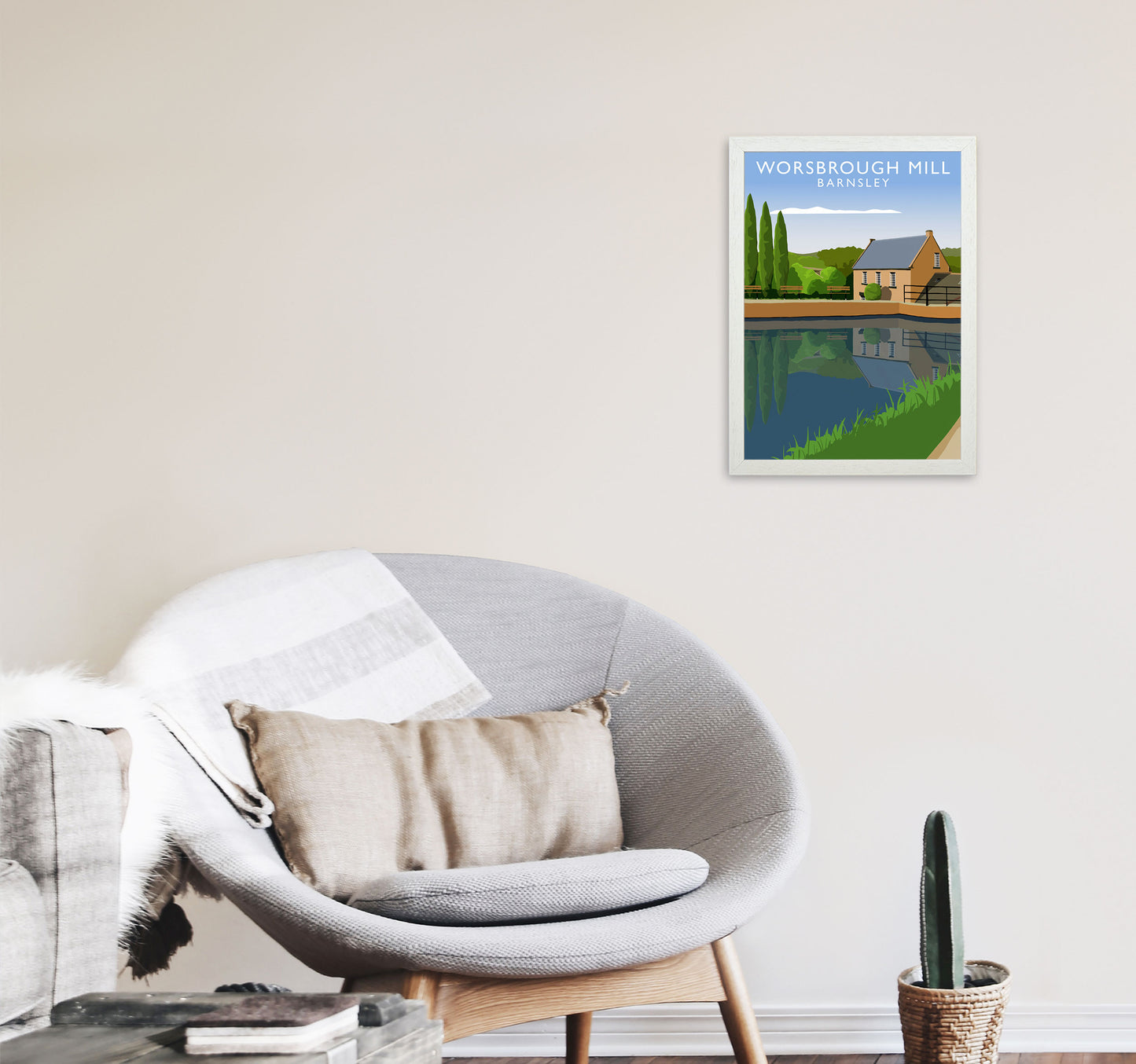 Worsbrough Mill (Portrait) by Richard O'Neill Yorkshire Art Print A3 Oak Frame