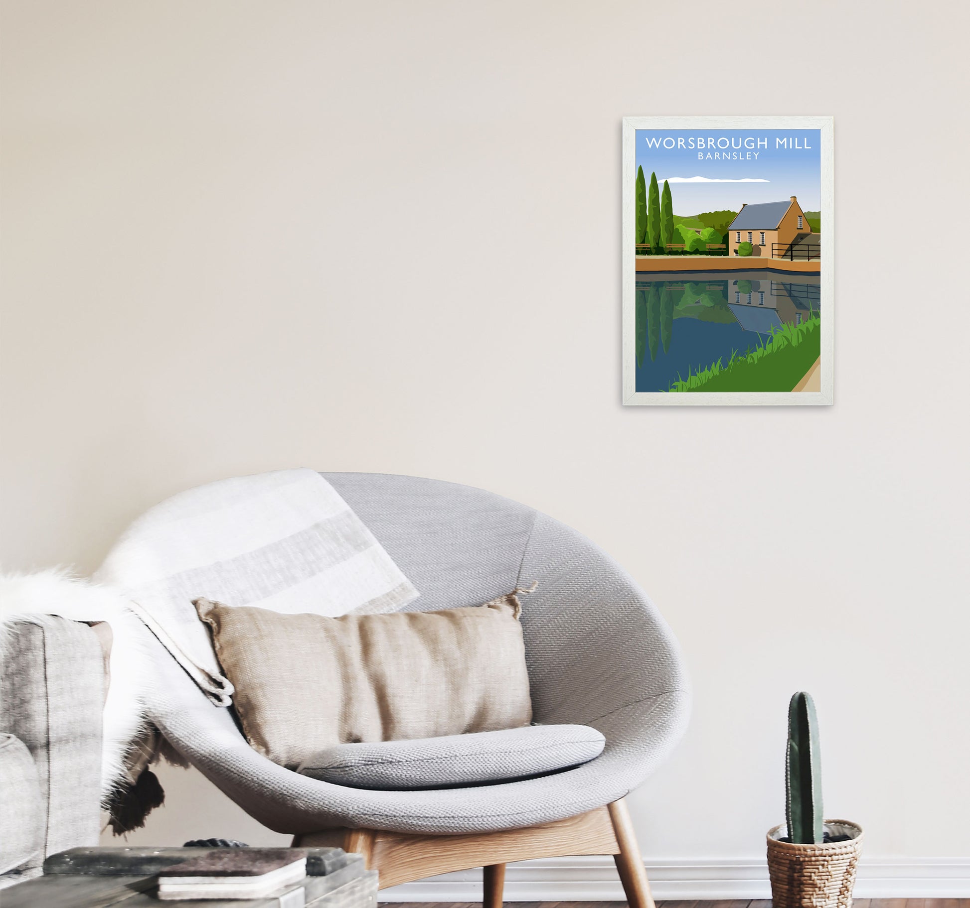 Worsbrough Mill (Portrait) by Richard O'Neill Yorkshire Art Print A3 Oak Frame