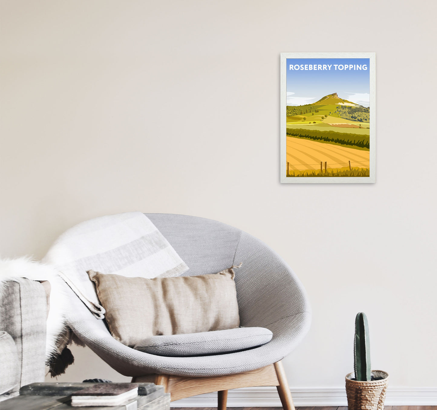 Roseberry Topping2 Portrait by Richard O'Neill A3 Oak Frame