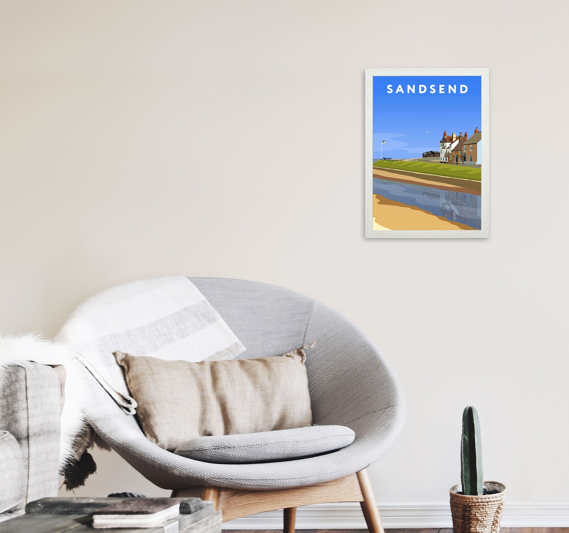 Sandsend3 Portrait by Richard O'Neill A3 Oak Frame
