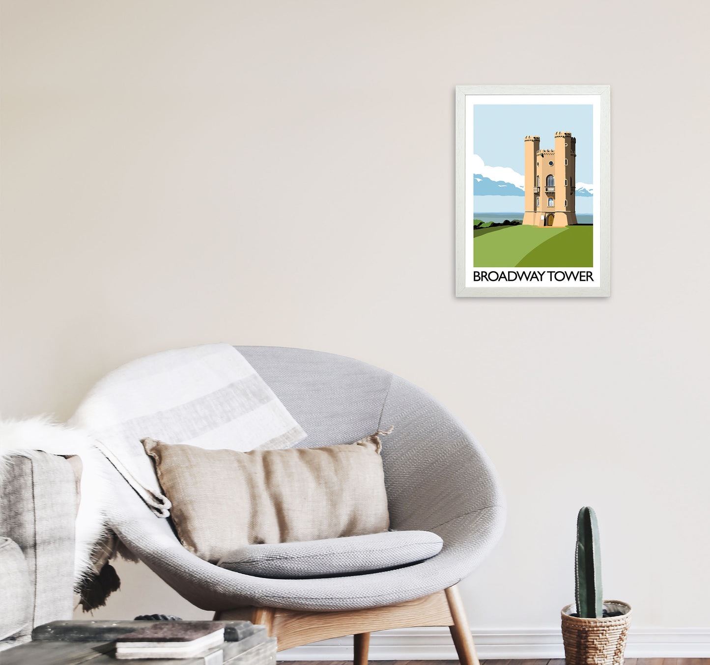 Broadway Tower Portrait Art Print by Richard O'Neill A3 Oak Frame