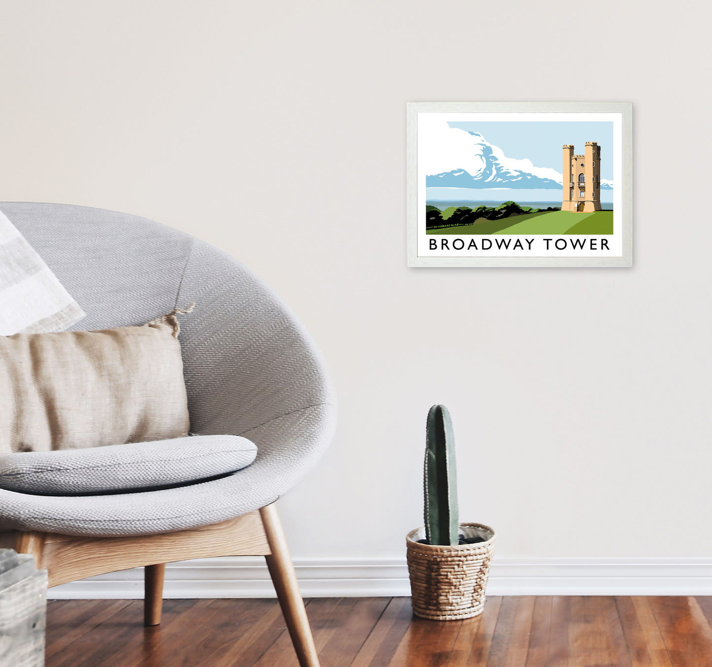 Broadway Tower Art Print by Richard O'Neill A3 Oak Frame