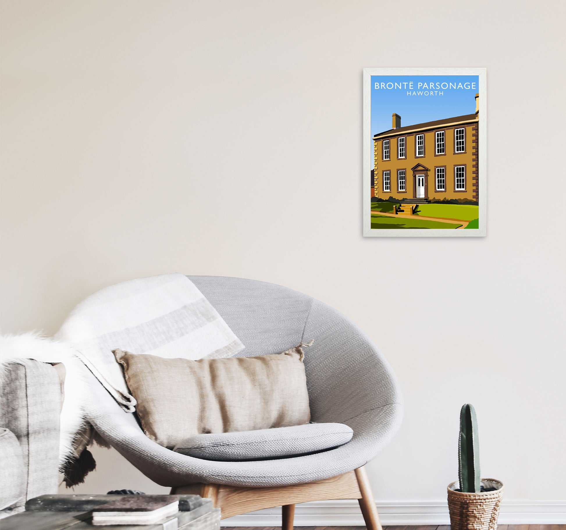 Bronte Parsonage Haworth Art Print by Richard O'Neill A3 Oak Frame