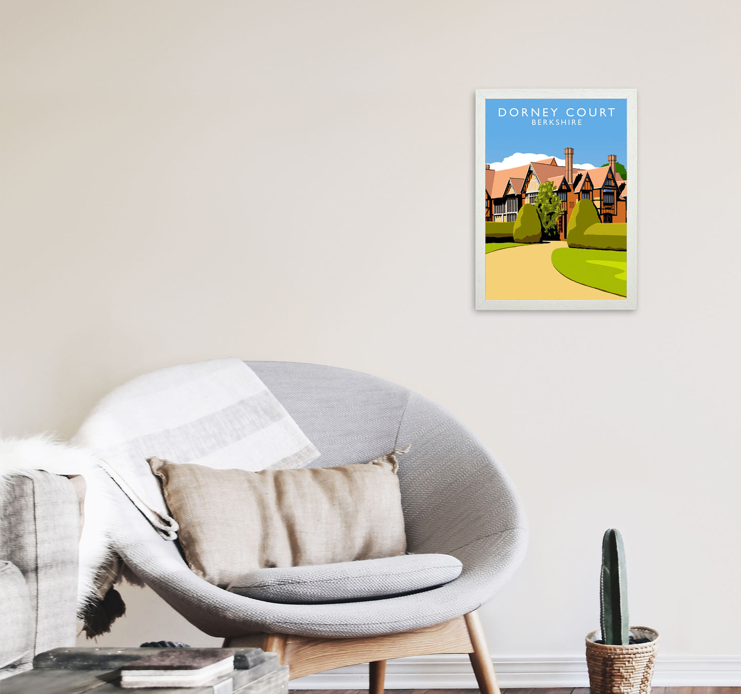 Dorney Court Art Print by Richard O'Neill A3 Oak Frame