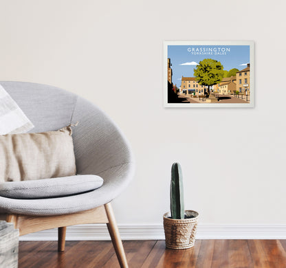 Grassington Yorkshire Dales Art Print by Richard O'Neill A3 Oak Frame