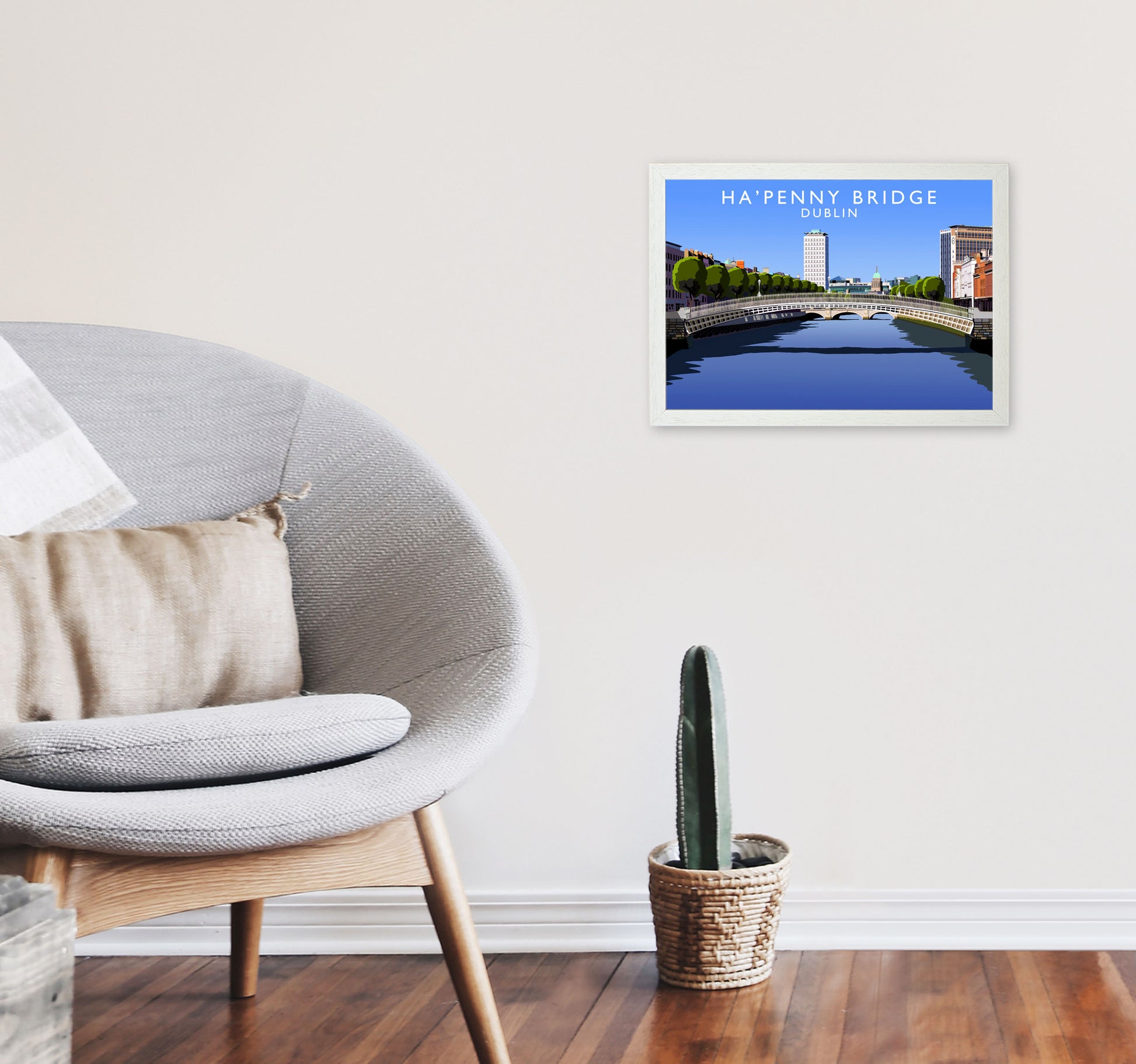 Ha' Penny Bridge by Richard O'Neill A3 Oak Frame