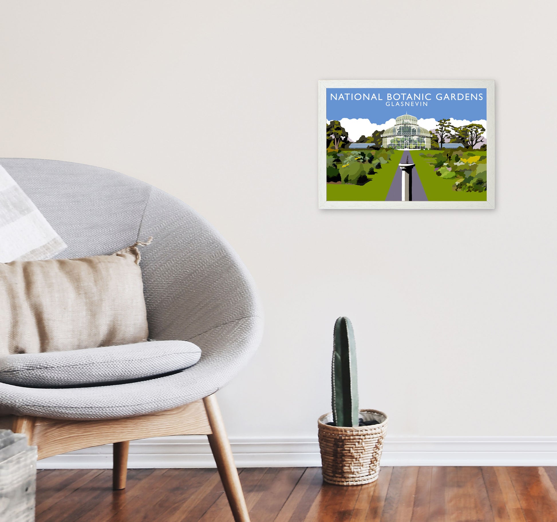 National Botanic Gardens Glasnevin Travel Art Print by Richard O'Neill A3 Oak Frame