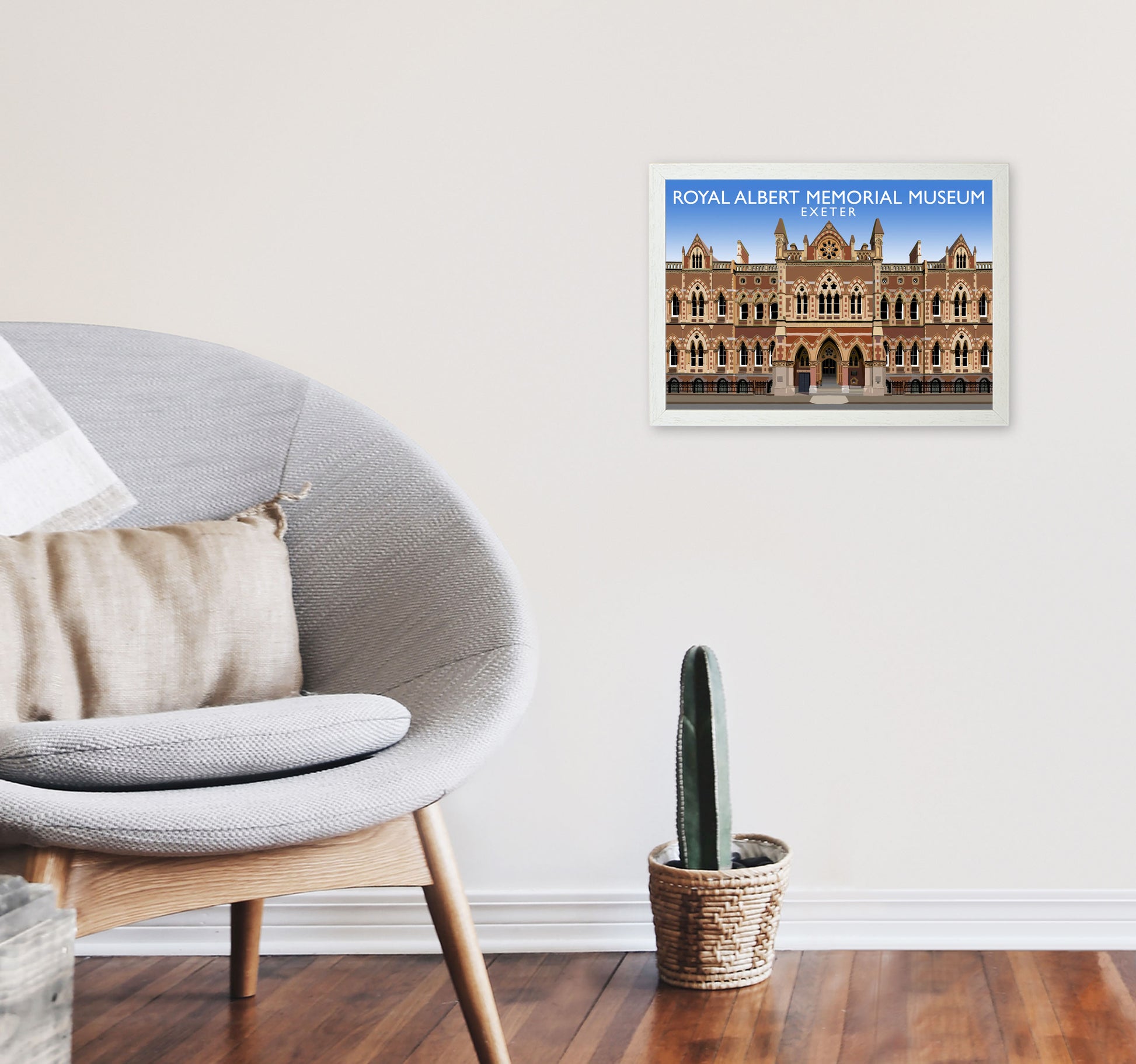 Royal Albert Memorial Museum Exeter Travel Art Print by Richard O'Neill A3 Oak Frame