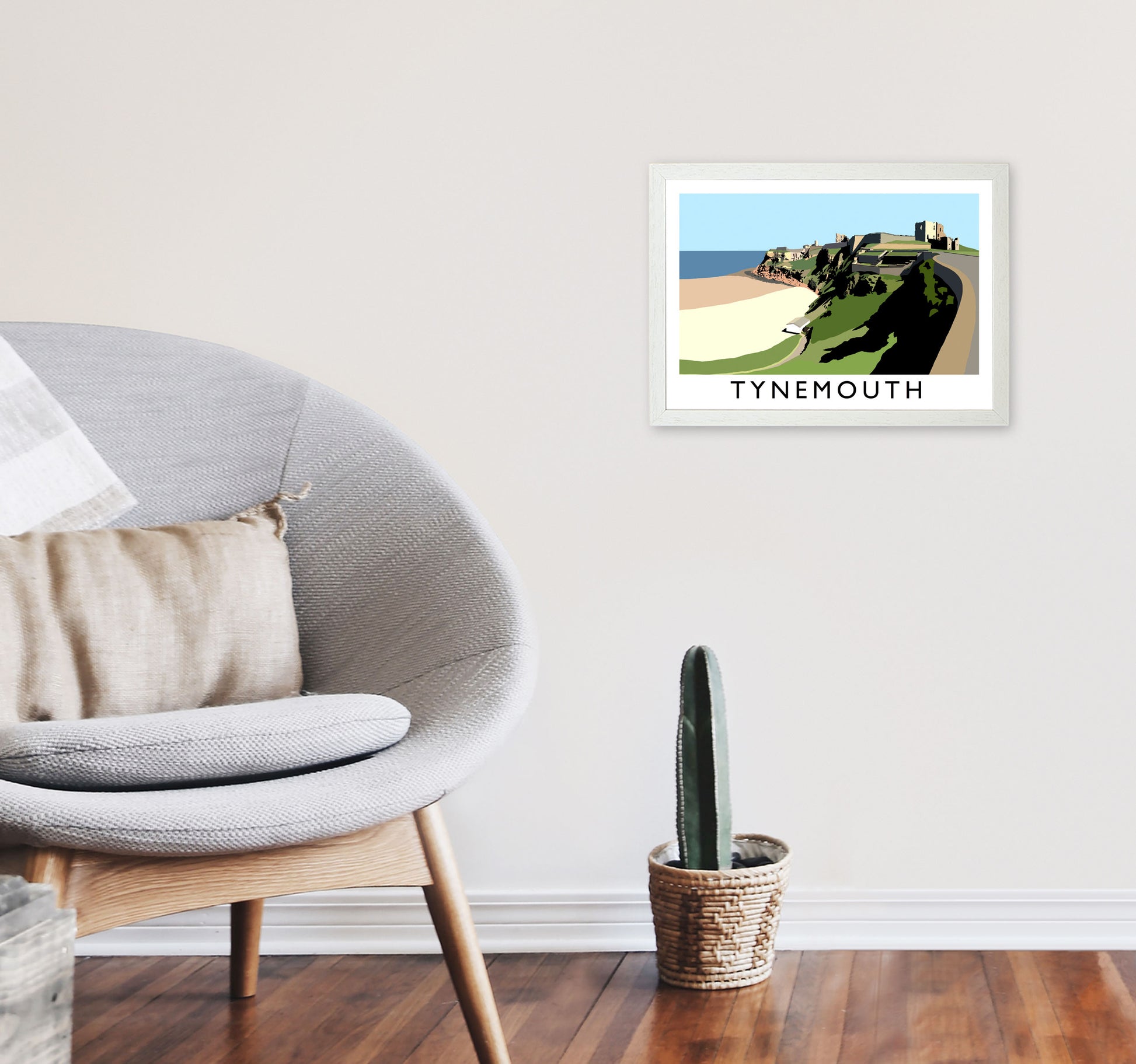 Tynemouth Framed Digital Art Print by Richard O'Neill A3 Oak Frame