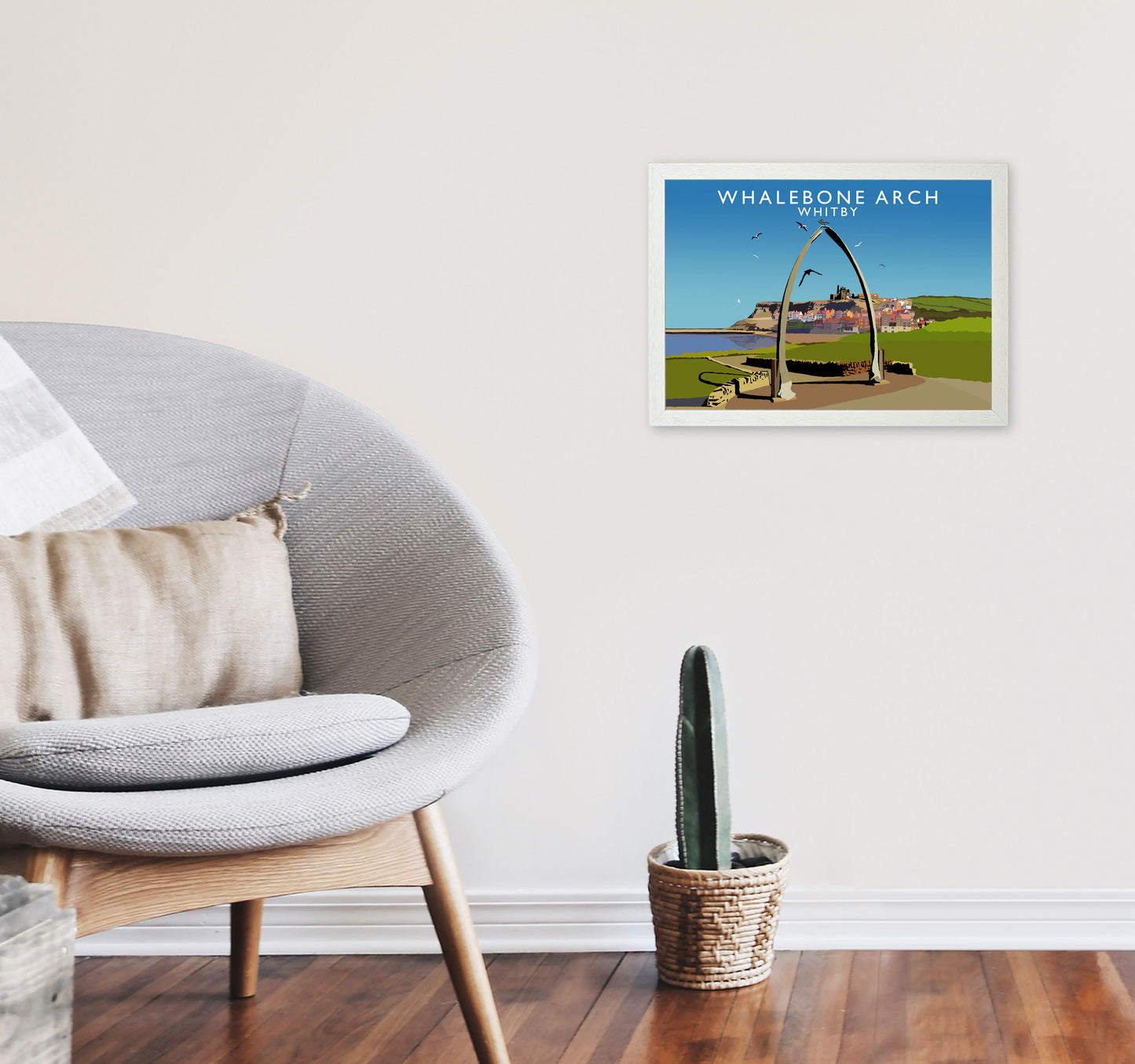 Whalebone Arch Whitby Art Print by Richard O'Neill, Framed Wall Art A3 Oak Frame