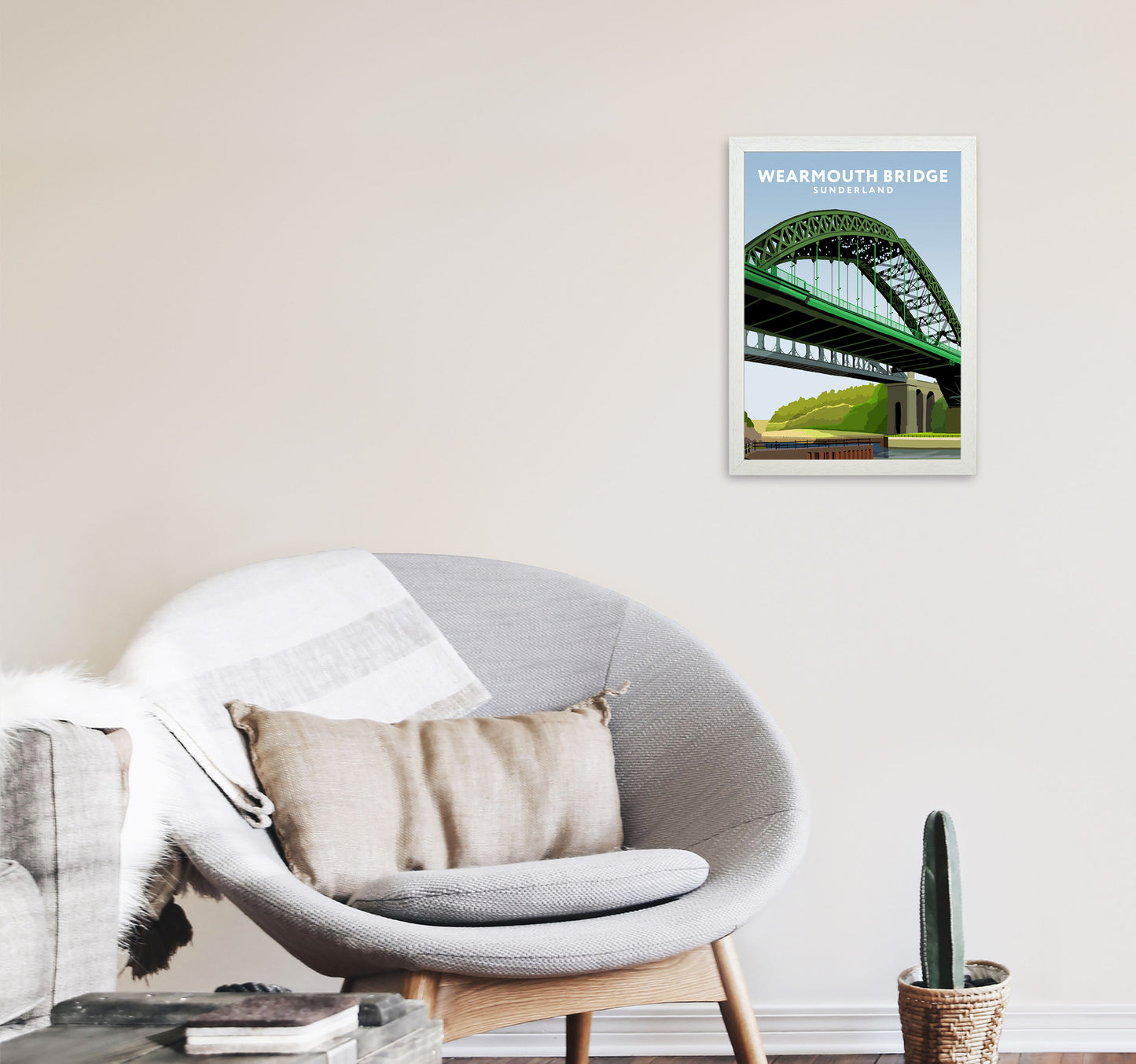 Wearmouth Bridge Portrait by Richard O'Neill A3 Oak Frame