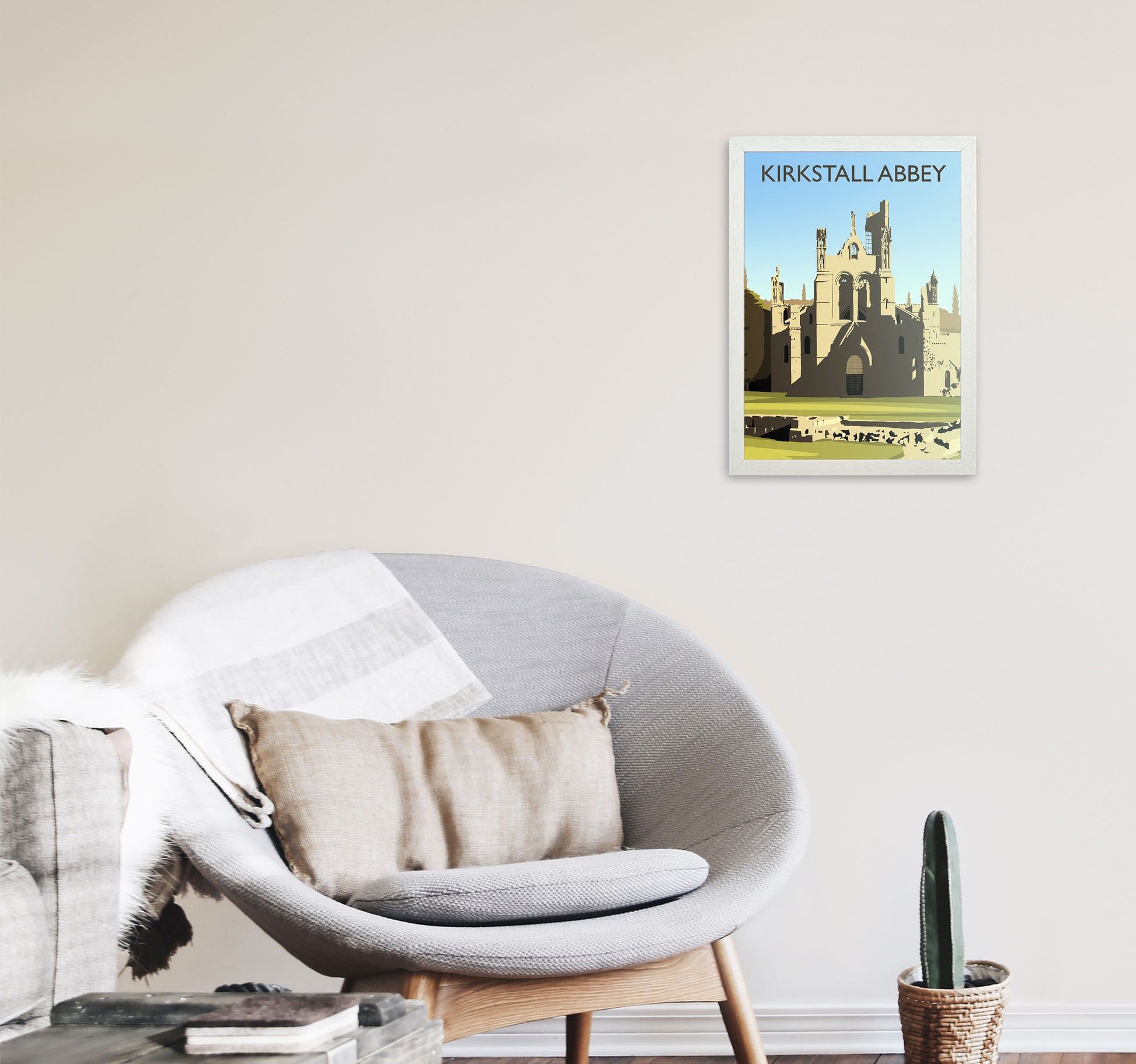 Kirkstall Abbey portrait by Richard O'Neill A3 Oak Frame