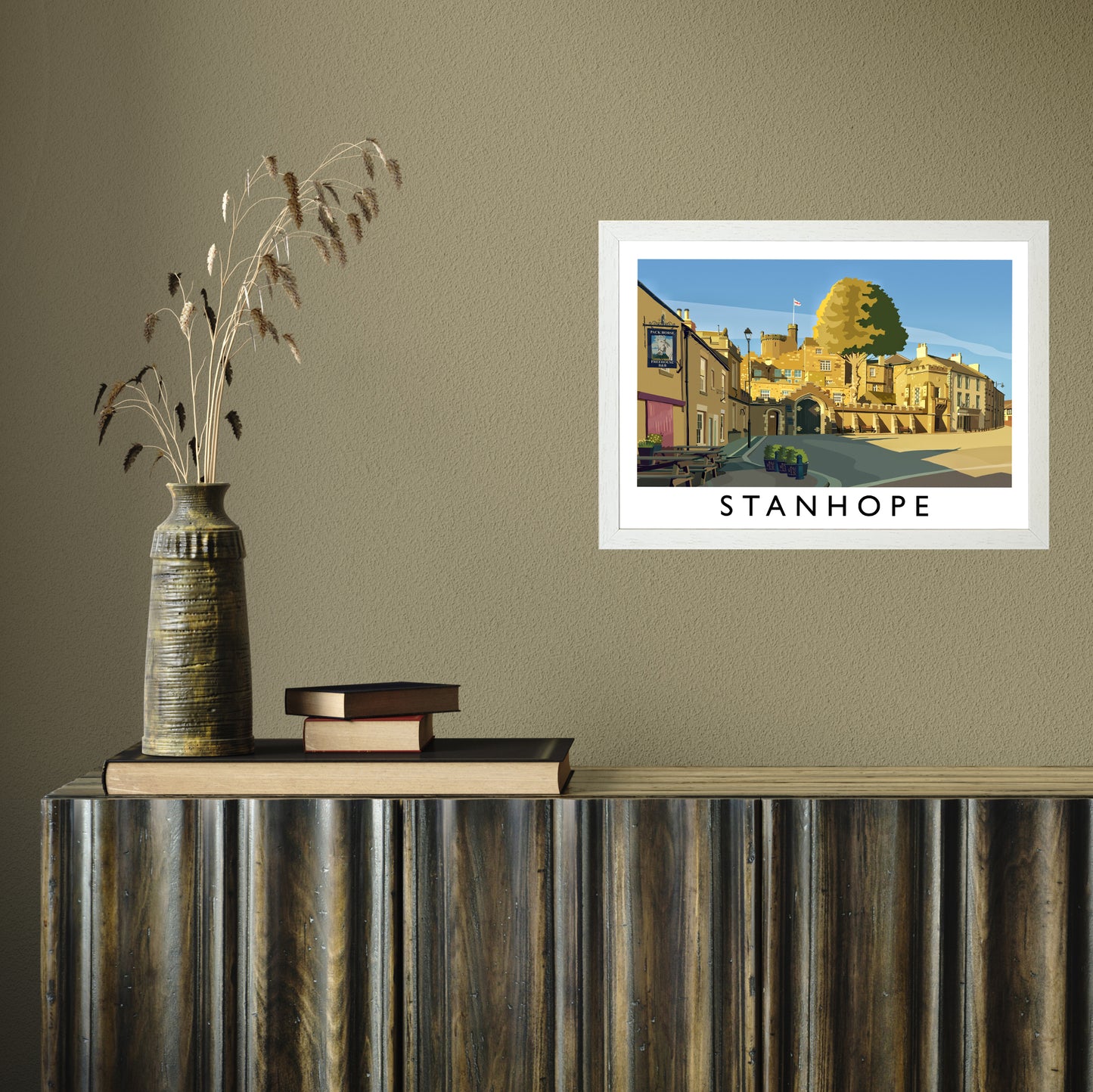 Stanhope by Richard O'Neill A3 White Frame