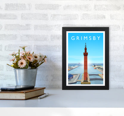 Grimsby Portrait Art Print by Richard O'Neill A4 White Frame