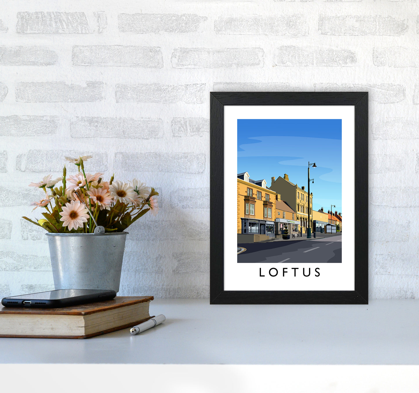 Loftus 3 Portrait Art Print by Richard O'Neill A4 White Frame