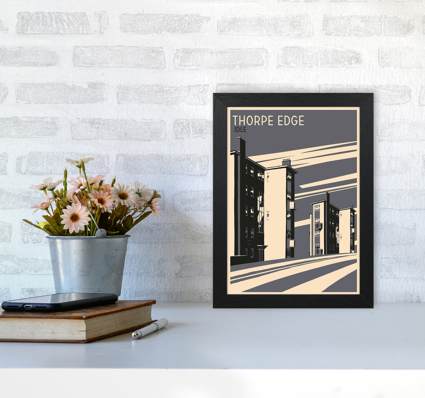 Thorpe Edge, Idle portrait Travel Art Print by Richard O'Neill A4 White Frame