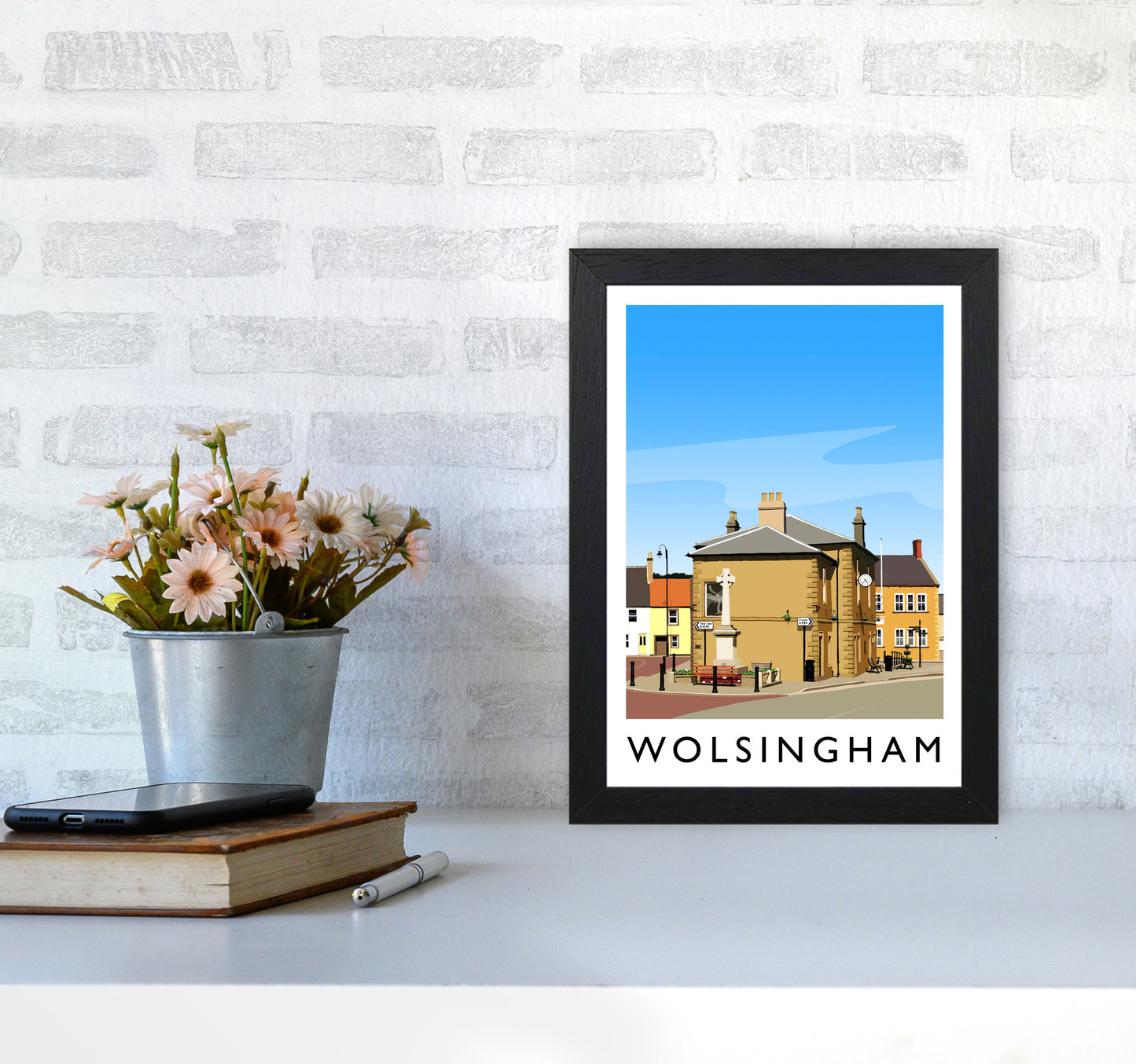 Wolsingham 2 portrait Travel Art Print by Richard O'Neill A4 White Frame