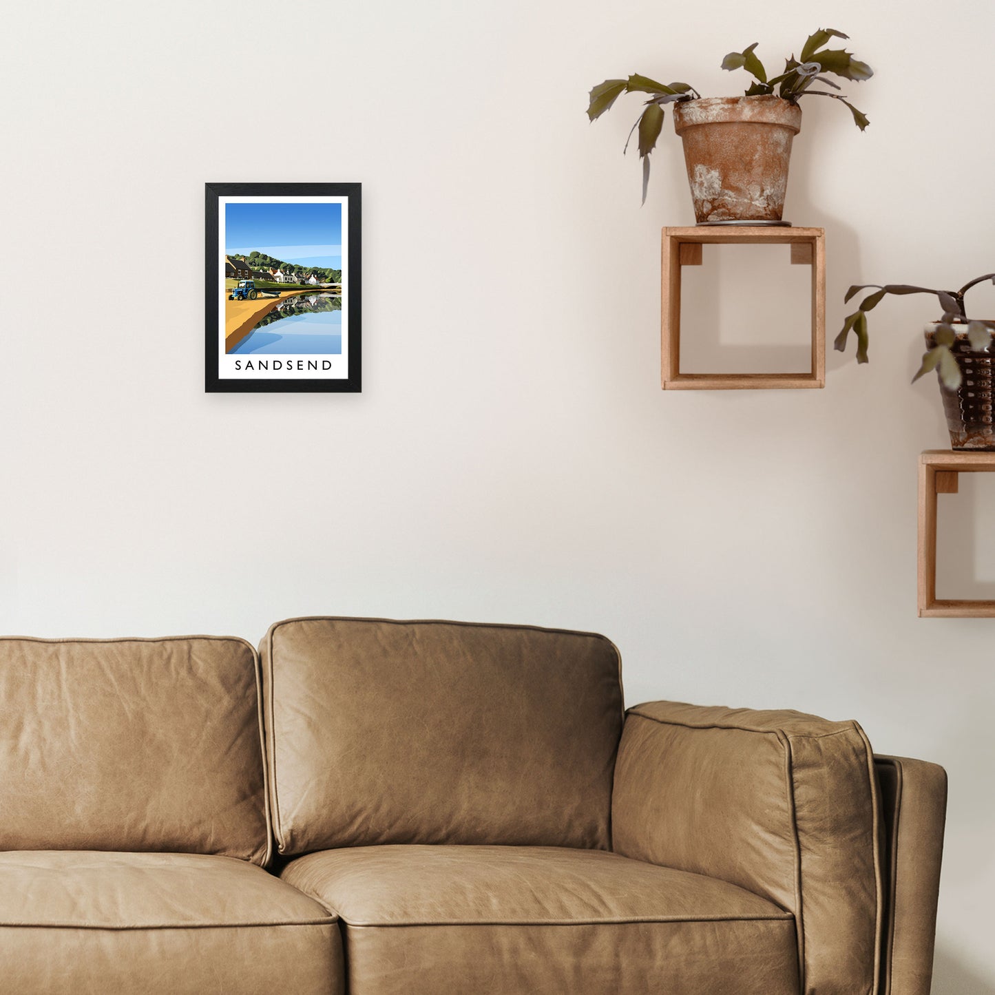 Sandsend 5 Portrait Travel Art Print by Richard O'Neill A4 White Frame