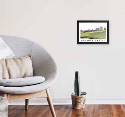 Alnwick Castle Framed Digital Art Print by Richard O'Neill A4 White Frame
