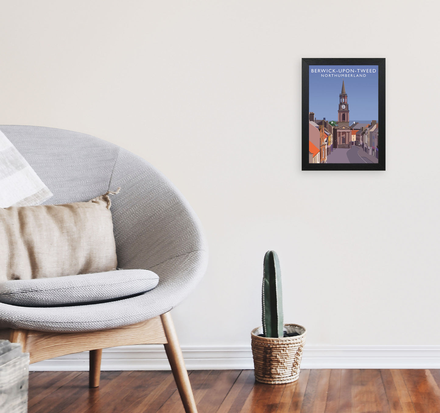 Berwick-Upon-Tweed Northumberland Art Print by Richard O'Neill A4 White Frame