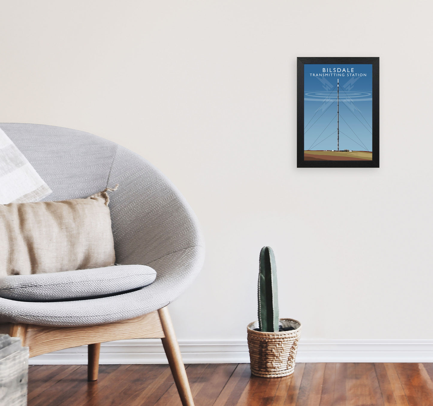 Bilsdale Transmitting Station Framed Digital Art Print by Richard O'Neill A4 White Frame