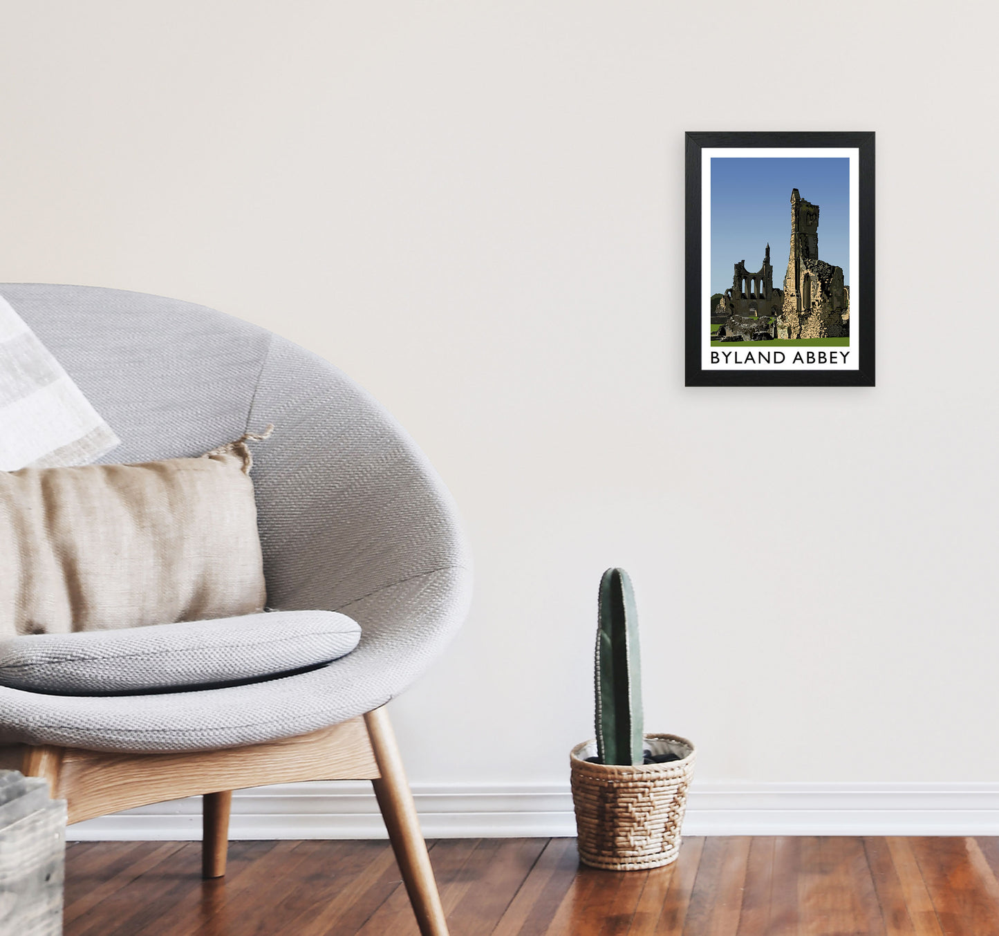 Byland Abbey Framed Digital Art Print by Richard O'Neill A4 White Frame